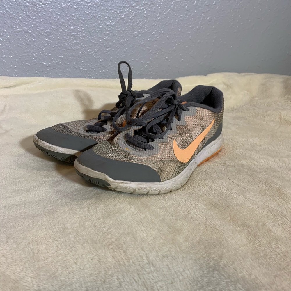 Grey and Orange Nike Shoes